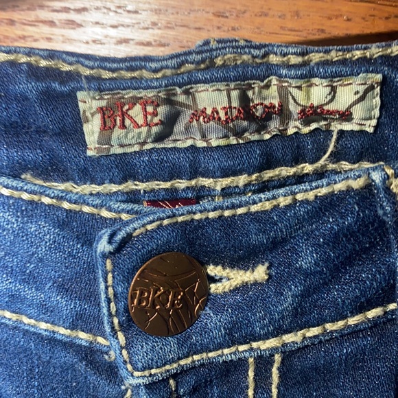 BKE Madison women’s skinny stretch 25x35 1/2 dark blue jeans denim - Picture 3 of 7